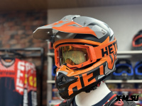 Шлем кроссовый HETOSHI OF836 EXOSS CROSS PRO MX289 цв.Серо-оранжево-черный Матовый р.XS