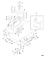 Встроенный топливный бак, 4 л.с. 4-Х ТАКТНОГО ПЛМ MERCURY 5 Серийный номер от 0P401000 и выше