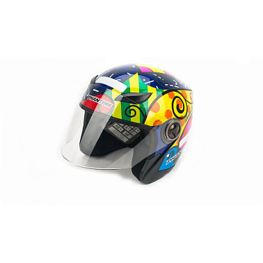 Шлем мото PHANTOM 619 #5graffiti-blue-yellow HPCTGR-UY 58