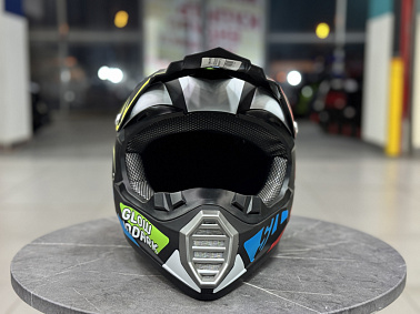 Шлем кроссовый HETOSHI XD1-3 цв. Черно-бело-красно-голубой F 7  р. L 