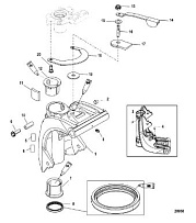 Поворотный кронштейн 4-Х ТАКТНОГО ПЛМ MERCURY 40 Серийный номер от 0P401000 до 0P515896