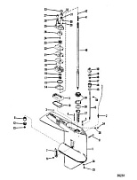 Корпус редуктора (приводной вал) 2-х тактного ПЛМ MERCURY 40 M Серийный номер от 8064750 и выше