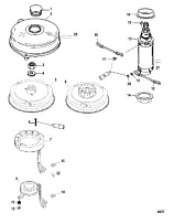 Маховик и стартер 2-Х ТАКТНОГО ПЛМ MERCURY 75 Серийный номер от 1B000000 и выше