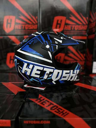 Шлем кроссовый детский HETOSHI MX289 Цв. Сине-черно-белый Матовый р. M
